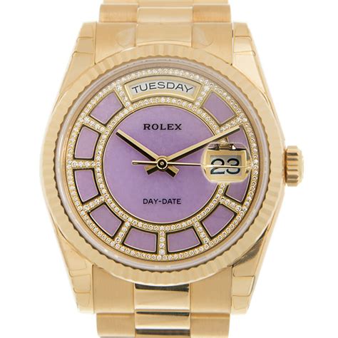 purple dial rolex day date.